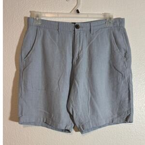 JACHS New York Men's Size 32 Light Blue Linen Blend Shorts Flat Front Chino